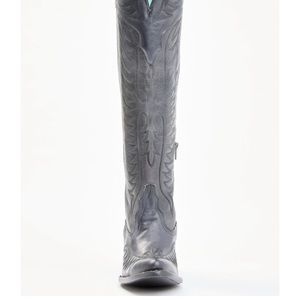 Corrall Women’s Black Embroidery Tall Western Boots - Pointed Toe